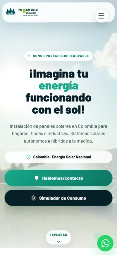 Web de Portafolio Renovable en celular